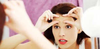 Mulher primeiras rugas