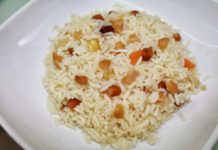 Pudim de arroz e frutos secos