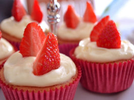 Receita de cupcakes de morango