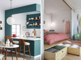 Decoração de apartamento pequeno - cozinha e quarto