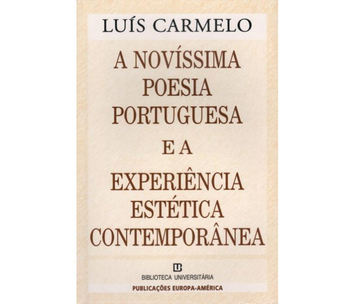 A novíssima poesia Portuguesa e a experiência estética contemporânea