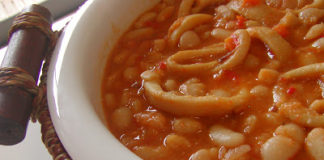 Calamares com feijão vermelho na bimby