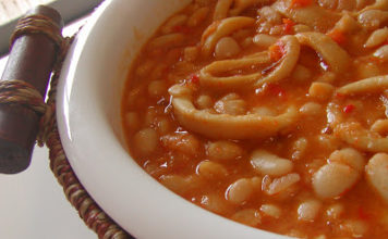 Calamares com feijão vermelho na bimby