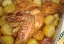 Frango com castanhas no forno