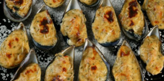 Receita de mexilhões gratinados