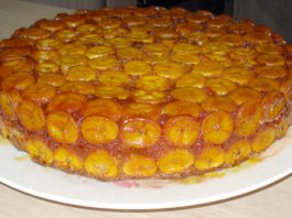 Receita de Bolo de Canela com cobertura de banana