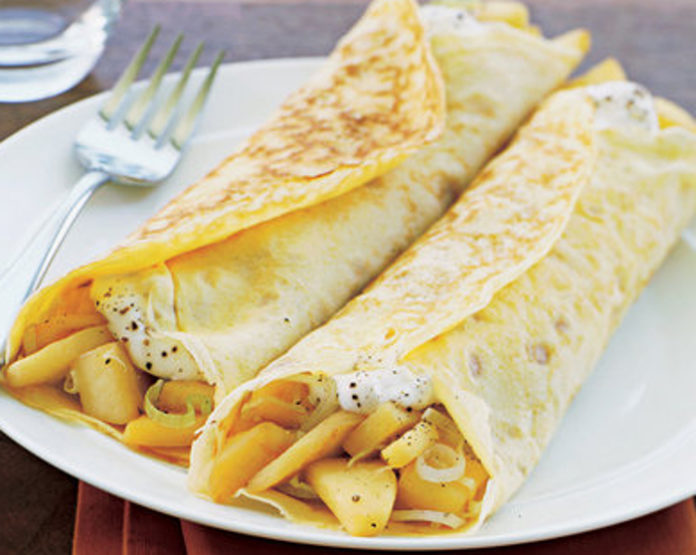 Receita de Crepes de maçã e canela