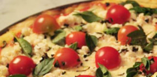 Receita de pizza de bacalhau com tomate cereja