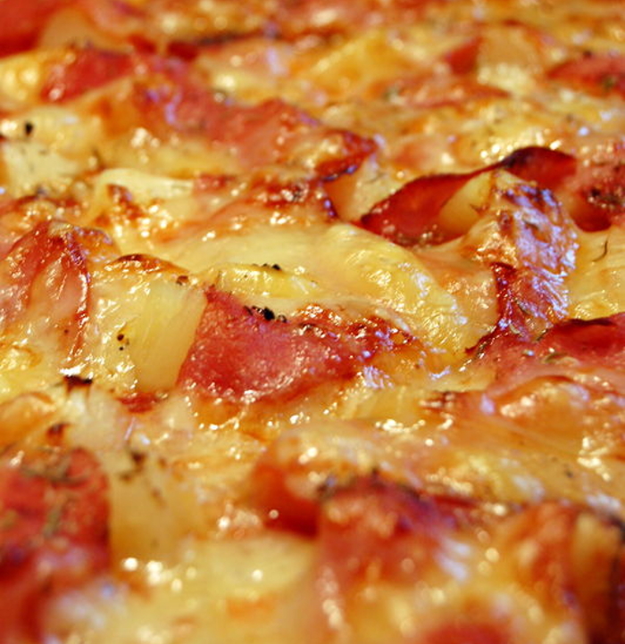 Receita de Pizza de bacon e ananás