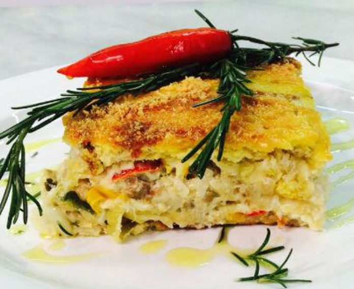 Receita de Torta de bacalhau com passas