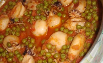 Receita de chocos com ervilhas