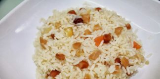 Pudim de Arroz com frutas secas para bebé