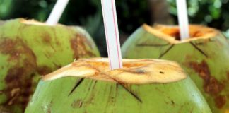 Sumo de mamão e água de coco