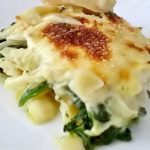 Receita de Bacalhau com espinafres gratinado