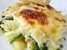 Receita de Bacalhau com espinafres gratinado