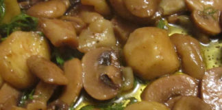 Receita de castanhas salteadas com cogumelos