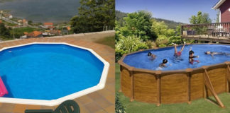 Jardim com piscina