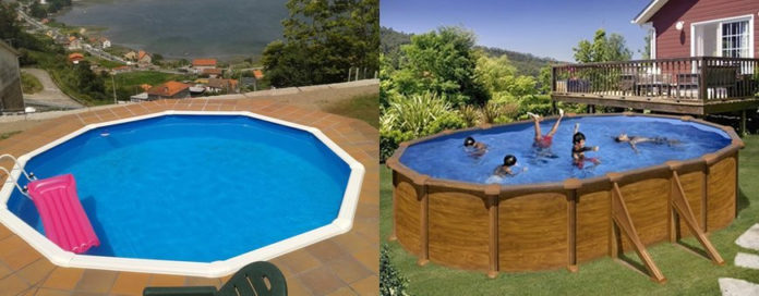 Jardim com piscina