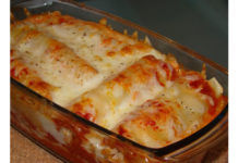 Cannelloni com salmão fumado e queijo mozzarella