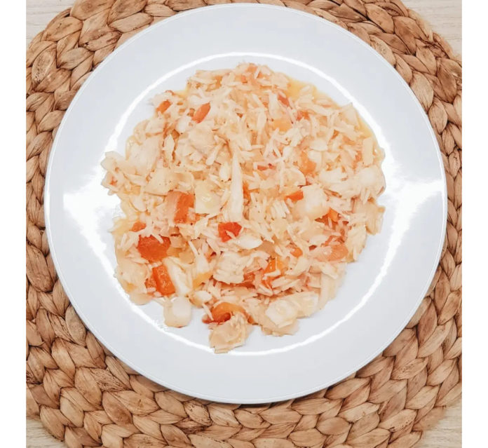 Arroz de bacalhau com pimentos